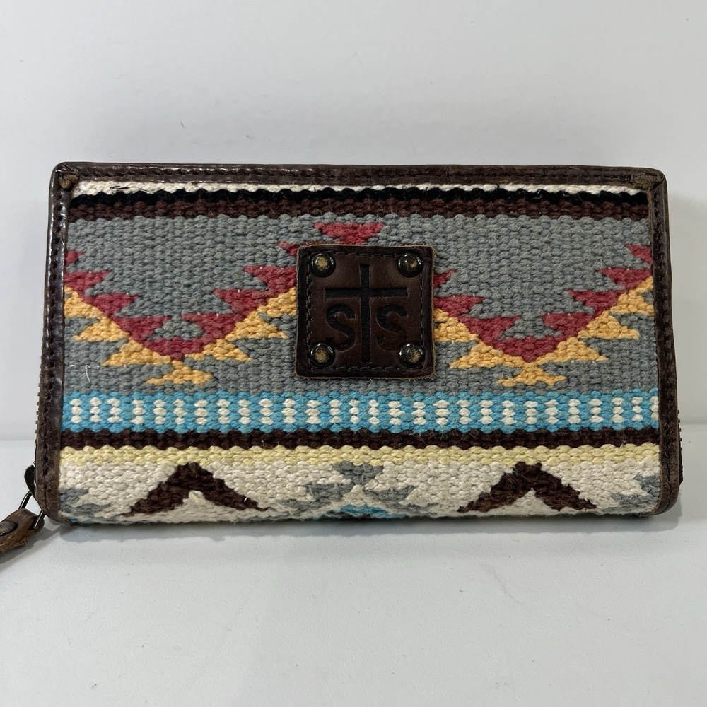 STS Ranchwear Sedona Serape Leather Wallet Southwest Aztec Zip Around Cowgirl